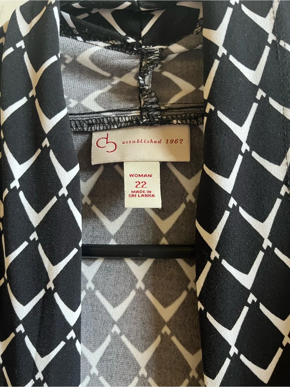 Dress Barn Black & White Geometric Dress, Size 22W